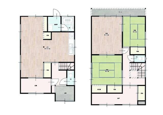 【間取り】 | 焼津市石津中町　中古戸建 | 使い勝手の良い3SLDK♪お子様の成長に合わせて使うお部屋を選べます♪