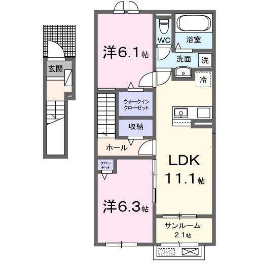 クレールAの間取り