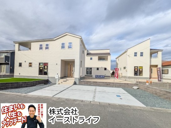 【新築戸建】　いわき市平下平窪１期　長期優良住宅　全３棟の外観|左から3号棟、1号棟、2号棟
