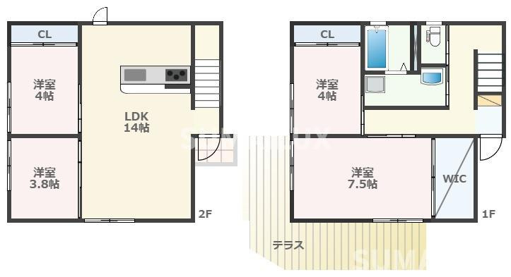 ユニキューブ水前寺IIBプレミアムの間取り
