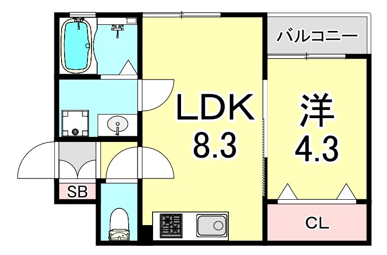 エムグレース神戸湊川公園の間取り