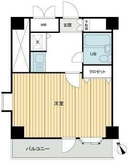 グラチアトルリの間取り|1K