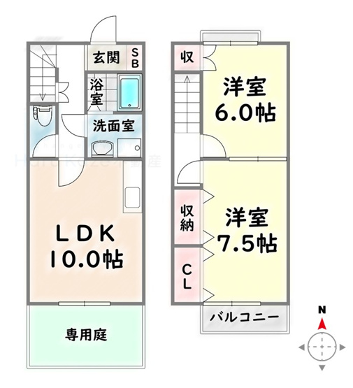 【間取り】 | BlissfulPerchみずほA棟【名古屋市賃貸・メゾネットタイプ】