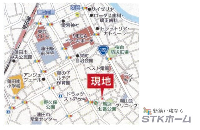 仲介手数料無料　蓮田市馬込５丁目32　新築戸建　全１棟の地図