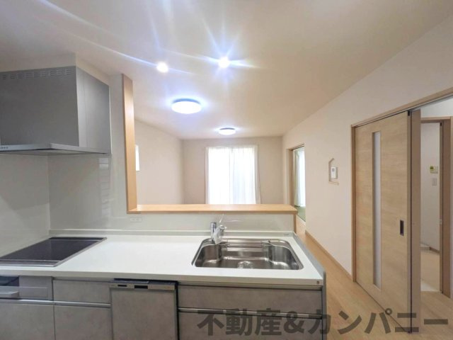北井門5丁目の新築住宅　松山市北井門5丁目新築戸建のキッチン|お料理しやすいキッチンです