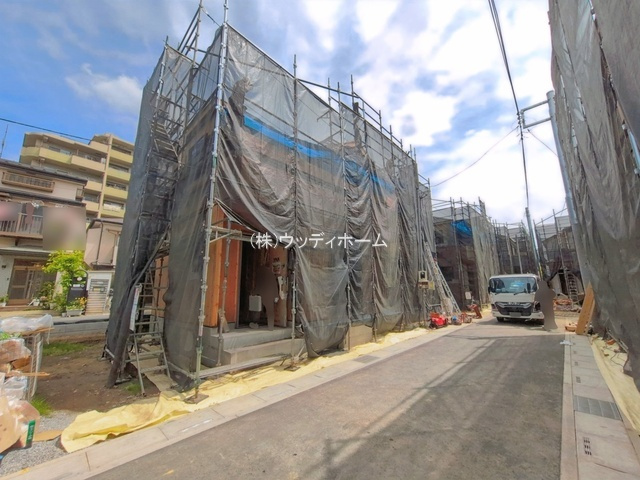 春日部市大枝　新築一戸建て　A号棟の前面道路含む現地写真
