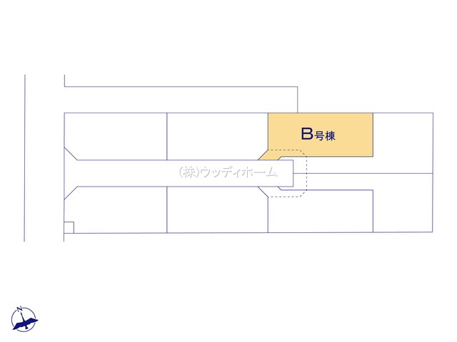 春日部市大枝　新築一戸建て　B号棟の区画図