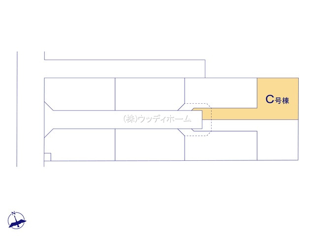 春日部市大枝　新築一戸建て　C号棟の区画図