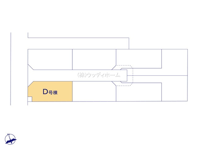 春日部市大枝　新築一戸建て　D号棟の区画図