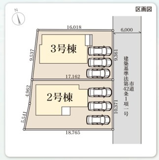 【新築戸建】　いわき市泉玉露1丁目1期　全3棟の区画図|区画図です。