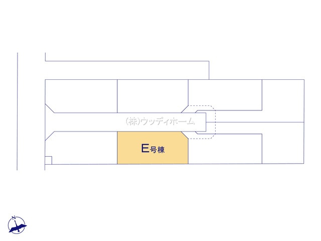 春日部市大枝　新築一戸建て　E号棟の区画図