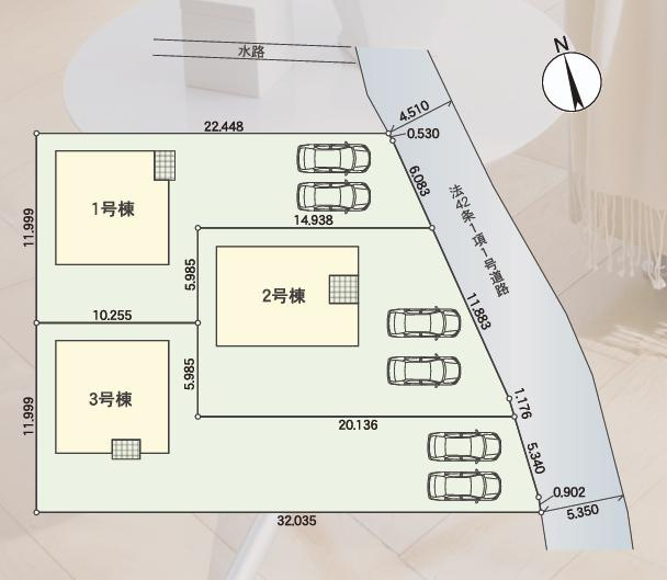高萩市高萩第2　新築戸建　3号棟の区画図