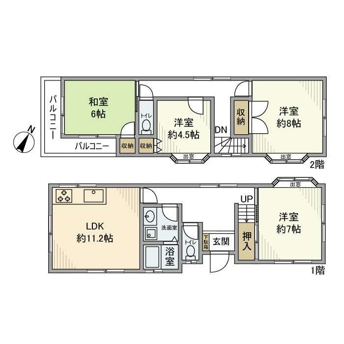 御蔵戸建の間取り