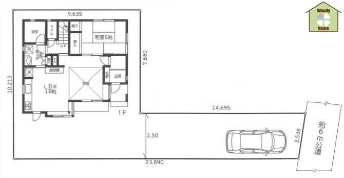 川口市朝日1丁目　中古一戸建ての区画図