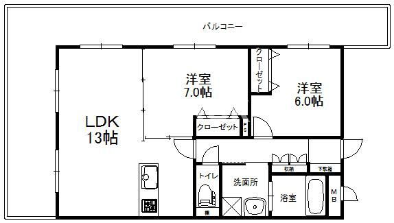 サンロージュ薬院駅前の間取り