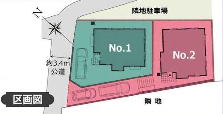海見え！　富士山・江ノ島・相模湾を臨む　３LDKの区画図|No.2