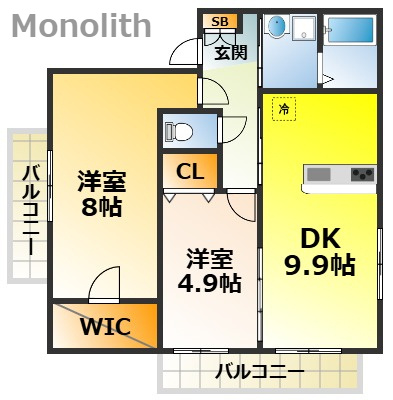 アバンミモザABの間取り