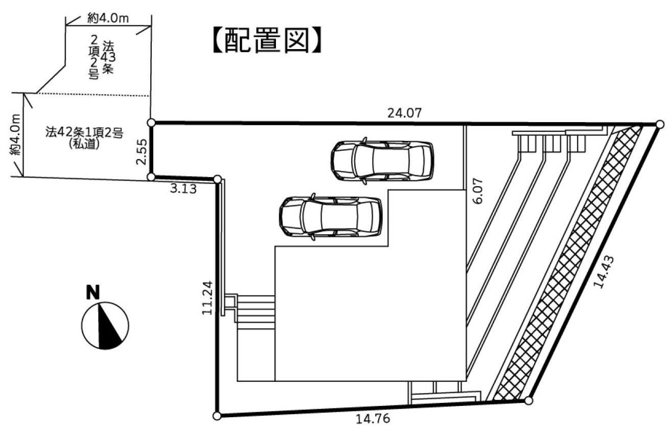 海徒歩５分！　敷地77坪超　陽当たり良好　新築戸建のその他|配置図