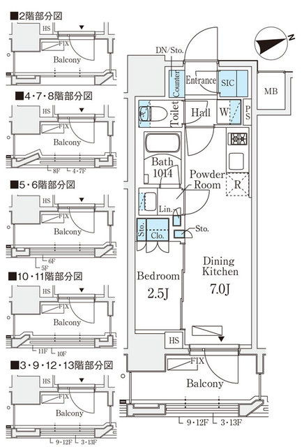 リビオメゾン御茶ノ水EASTの間取り|1DK
