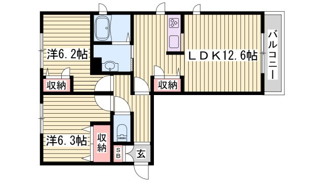 シャーメゾン茜の間取り