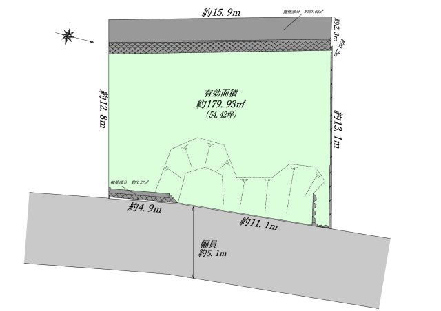 【ヴィレッタの杜】仁川台Ｂ　建築条件付き土地の土地図|現況更地です