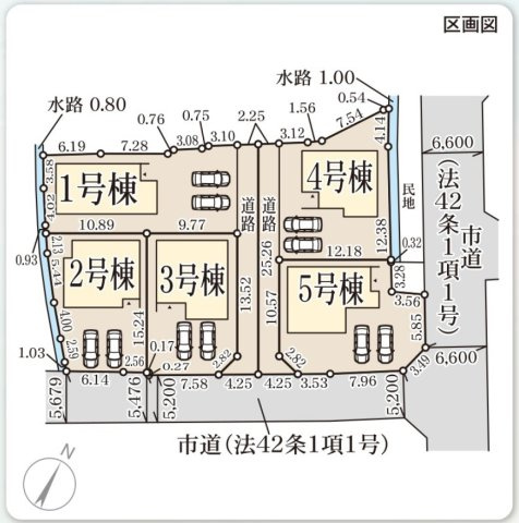 丸亀市川西町南の新築一戸建の区画図|間取り図