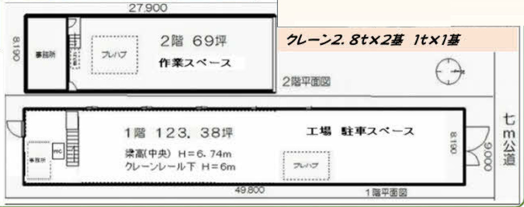 横浜市港北区新羽町の倉庫の間取り