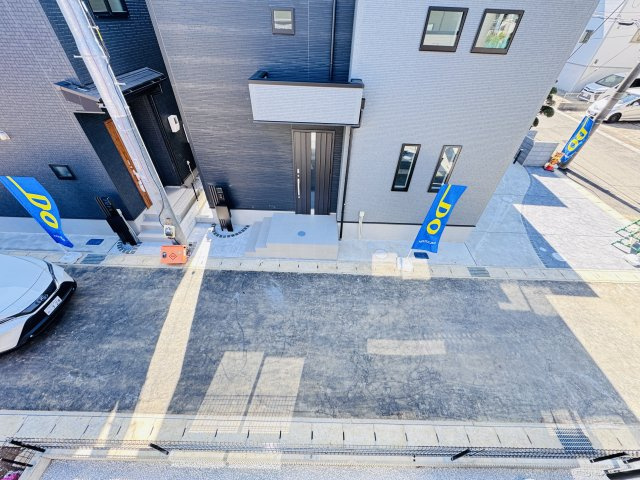 松戸市新作新築戸建【上本郷小学校：9分】の展望|バルコニーより南側眺望・南道路で日当たり良好♪