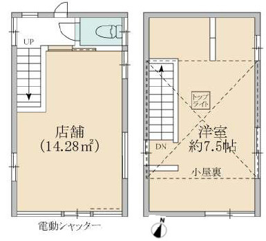台東区入谷１丁目の店舗の間取り