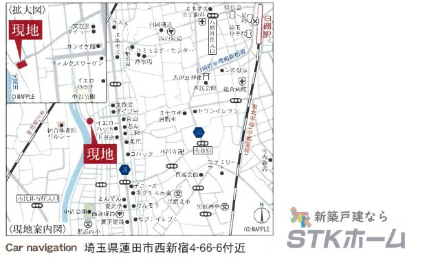 仲介手数料無料　蓮田市西新宿4丁目67　新築戸建　全４棟の地図