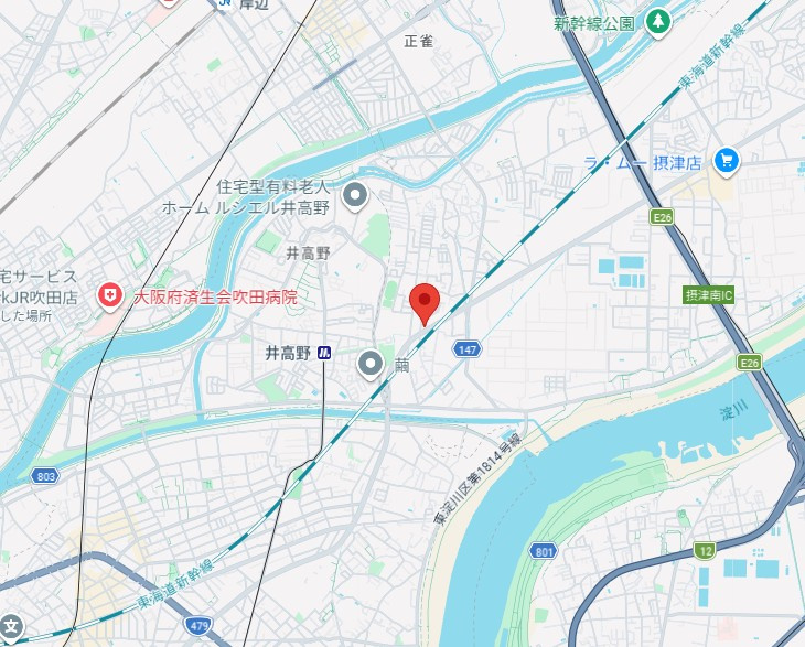 アルテール摂津の地図