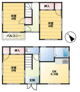 【間取り】 | 柏原住宅 | 3DK