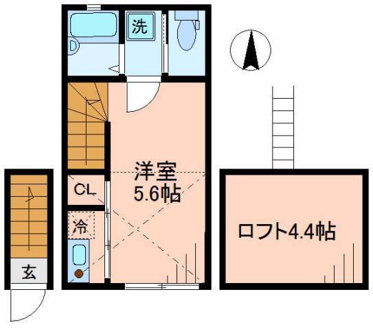 小金井市中町２丁目のアパートの間取り