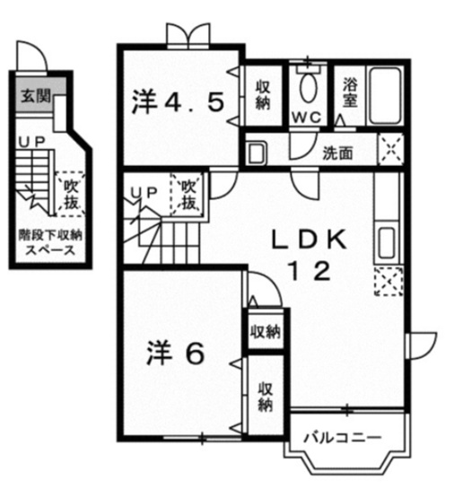【間取り】 | ペイトン・プレイス　Ａ