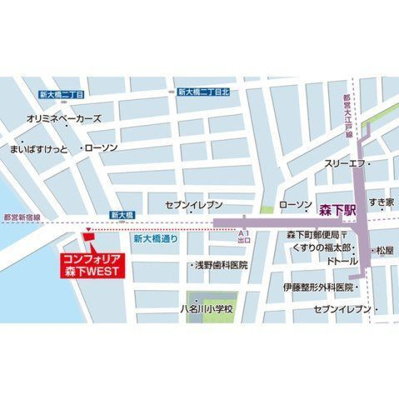 【地図】 | コンフォリア森下WEST