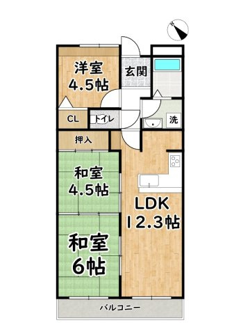 プレステージ姫路の間取り