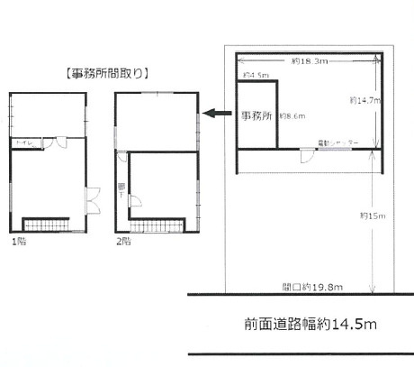 近江八幡市多賀町の倉庫の間取り