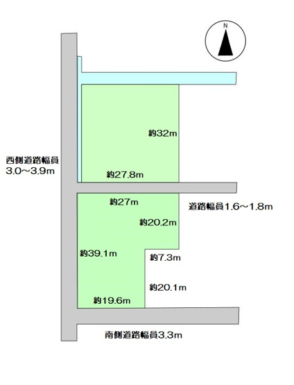 【土地図】 | 羽島市堀津町売土地 | 本敷地の北側の現況：空き地（約２７０坪）同一価格でセットでのご購入可能となります。