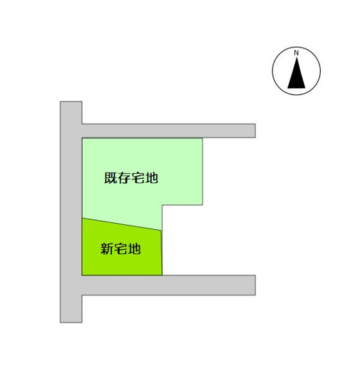 【土地図】 | 羽島市堀津町売土地 | 北側が既存宅地（218坪）、南側は新宅地（80坪）となります。