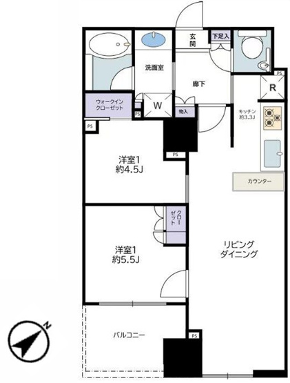 【間取り】 | シティタワー池袋ウエストゲート | 南東向きのお部屋なので、陽当たり・通風・眺望良好です！
