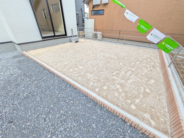 第2　土浦市並木　新築戸建　3号棟の庭|日当たりや広さを現地で体感してください。理想のガーデニングや家庭菜園を始めてみませんか。
