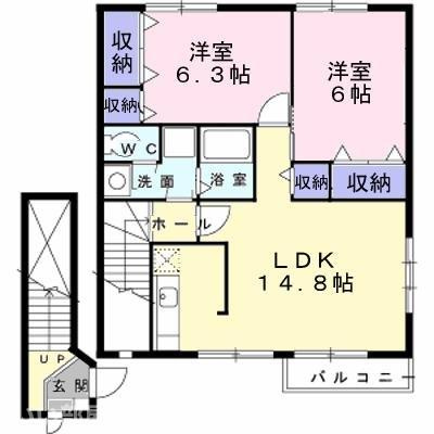 【間取り】 | サンフィールド　Ｂ