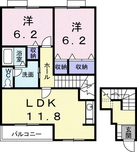 【間取り】 | エバーグリーンロードＫ