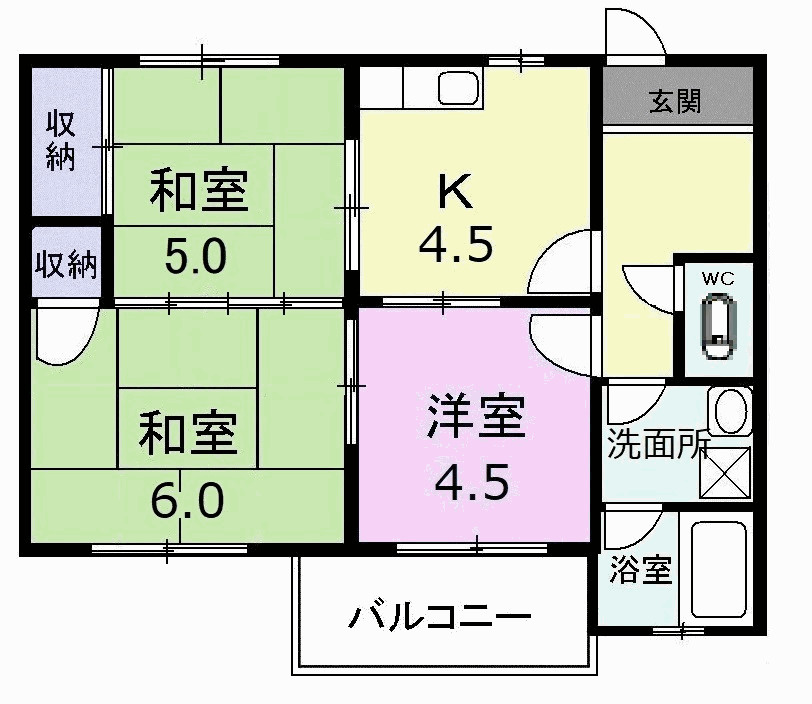 鈴江アパートの間取り|間取図