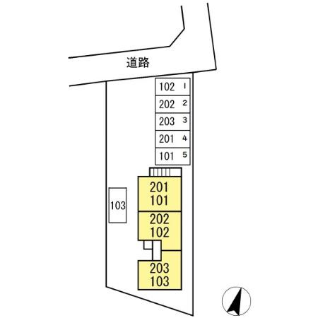 コーポビューラーⅢ101の区画図