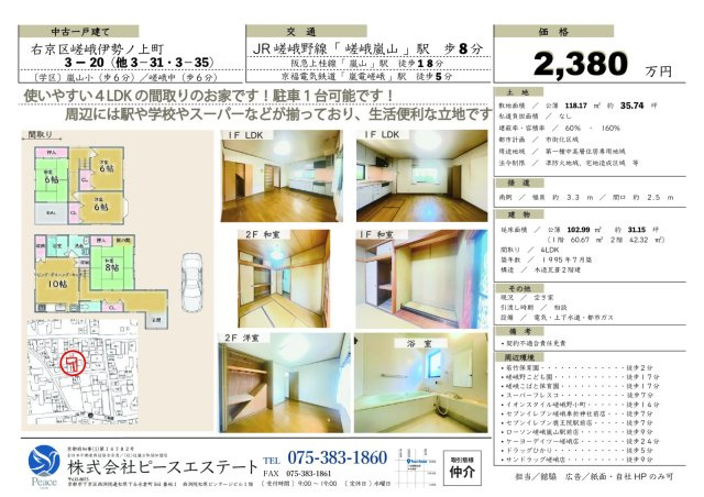 JR嵯峨嵐山駅徒歩8分／4LDK／駐車1台可のその他|JR嵯峨嵐山駅徒歩8分、嵐電嵯峨駅徒歩5分。生活施設が揃う便利な立地の中古戸建です。