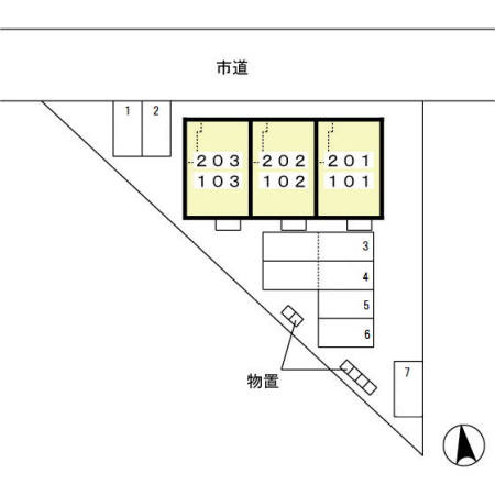 サンセール北斗103の区画図