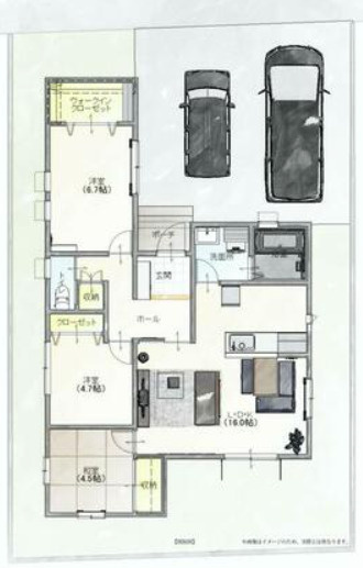 高松市仏生山町甲の新築一戸建の前面道路含む現地写真