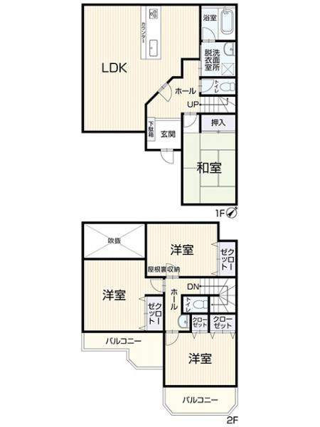 宇都宮市簗瀬３丁目　4ＬＤＫ　中古住宅の間取り