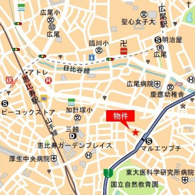 朝日マンション白金通りの地図